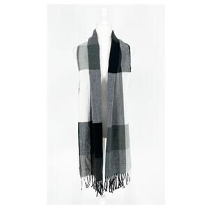 Express Color Block Gray Scarf One Size